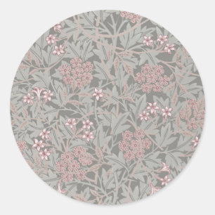 William Morris Jasmine Flower Pattern Classic Round Sticker