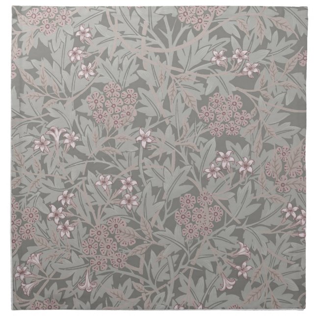 William Morris Jasmine Flower Pattern Cloth Napkin (Front)