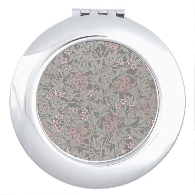 William Morris Jasmine Flower Pattern Compact Mirror (Front)
