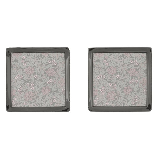 William Morris Jasmine Flower Pattern Cufflinks (Front)