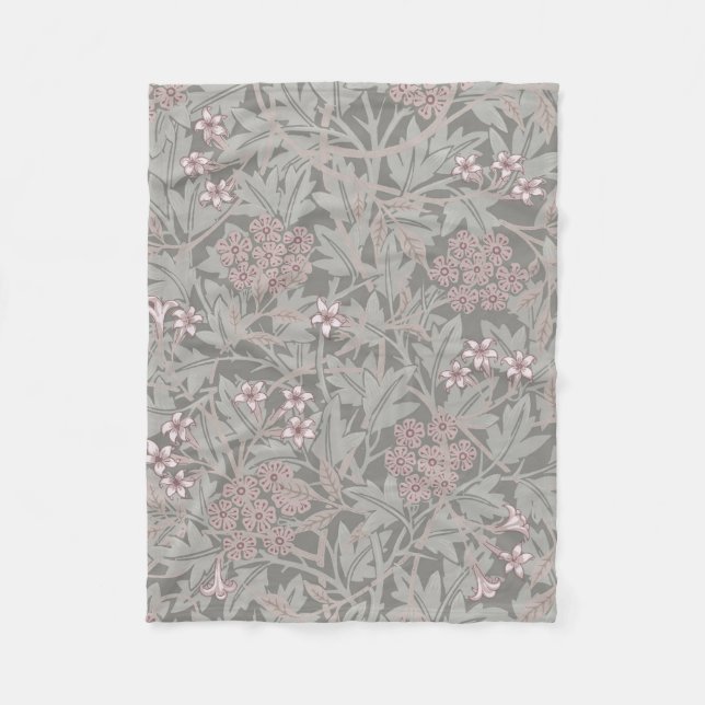 William Morris Jasmine Flower Pattern Fleece Blanket (Front)