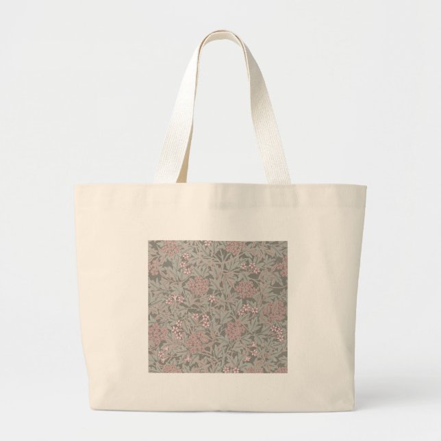 William Morris Jasmine Flower Pattern Large Tote Bag (Front)