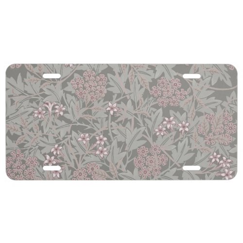 William Morris Jasmine Flower Pattern License Plate