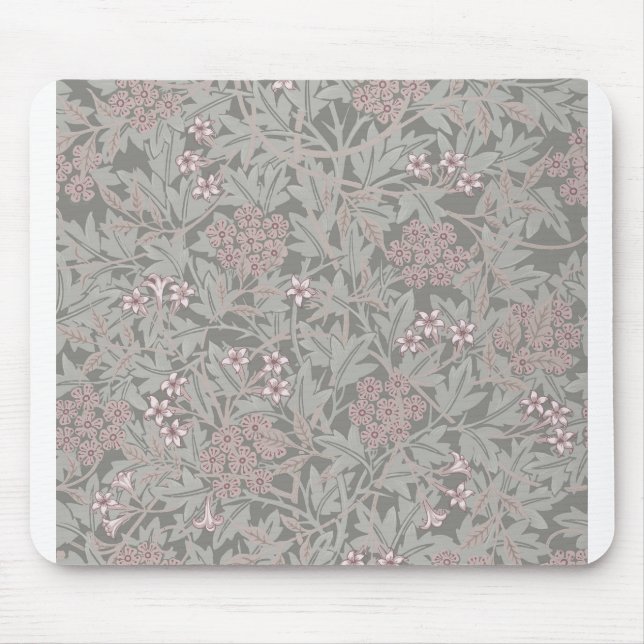William Morris Jasmine Flower Pattern Mouse Pad (Front)