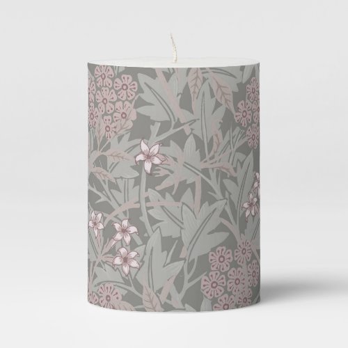 William Morris Jasmine Flower Pattern Pillar Candle