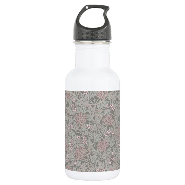 William Morris Jasmine Flower Pattern Stainless Steel Water Bottle (Front)