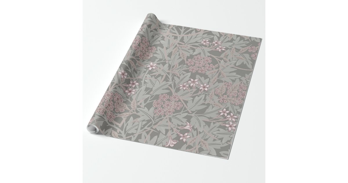 William Morris Jasmine Flower Pattern Wrapping Paper Zazzle william-morris-jasmine-flower-pattern-wrapping-paper-zazzle