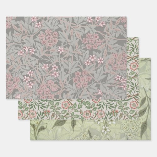 William Morris Jasmine Flower Pattern Wrapping Paper Sheets