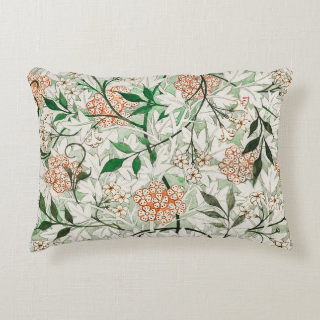 William Morris Jasmine Garden Flower Classic Accent Pillow (Front)