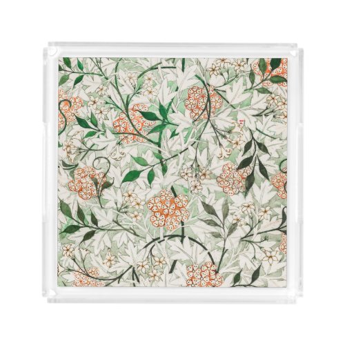 William Morris Jasmine Garden Flower Classic Acrylic Tray