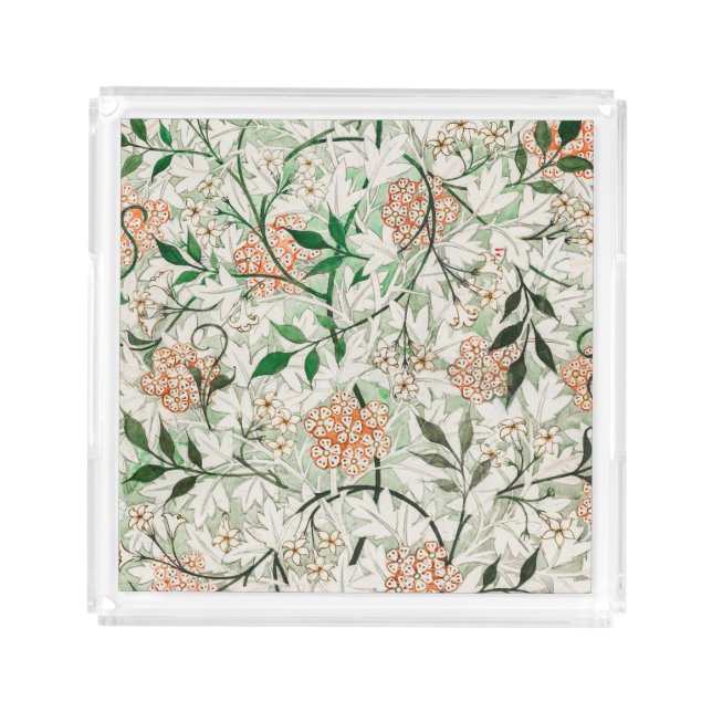 William Morris Jasmine Garden Flower Classic Acrylic Tray (Front)
