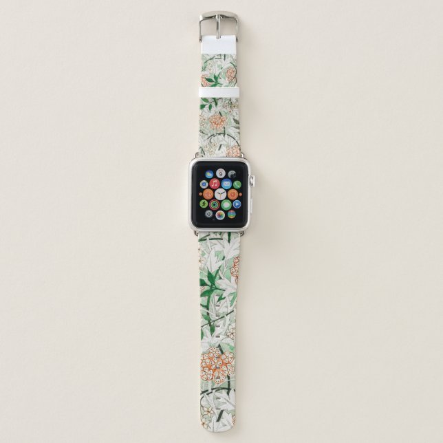 William Morris Jasmine Garden Flower Classic Apple Watch Band (Front)