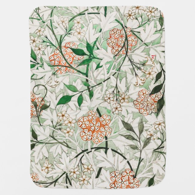 William Morris Jasmine Garden Flower Classic Baby Blanket (Front)