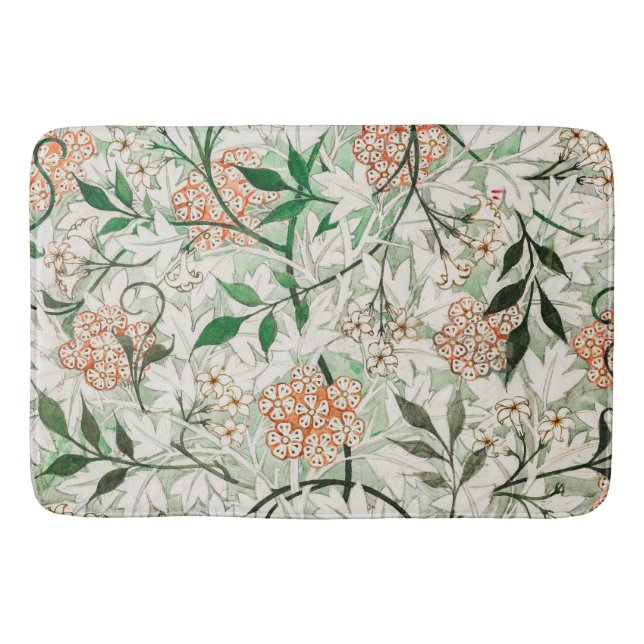 William Morris Jasmine Garden Flower Classic Bath Mat (Front)
