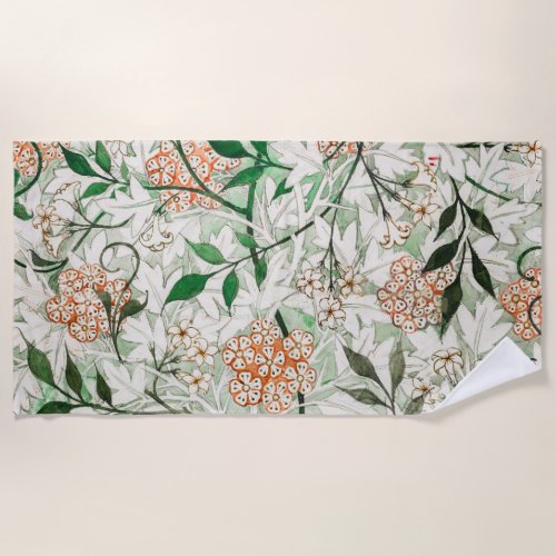 William Morris Jasmine Garden Flower Classic Beach Towel