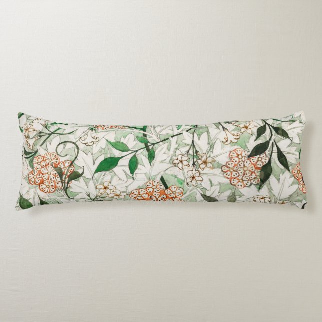 William Morris Jasmine Garden Flower Classic Body Pillow (Front)