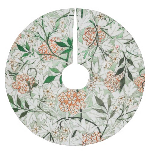 William Morris Jasmine Garden Flower Classic Brushed Polyester Tree Skirt