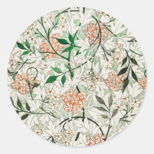 William Morris Jasmine Garden Flower Classic Classic Round Sticker