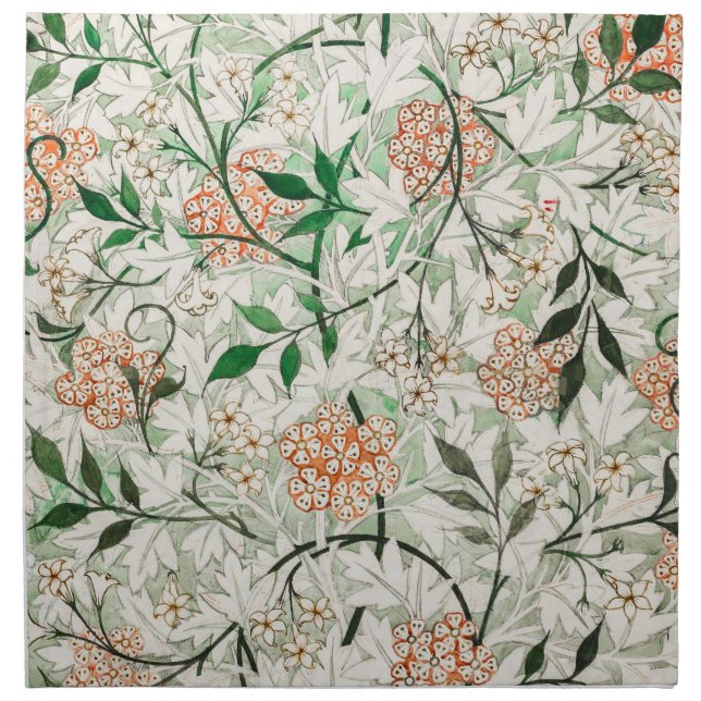 William Morris Jasmine Garden Flower Classic Cloth Napkin (Front)
