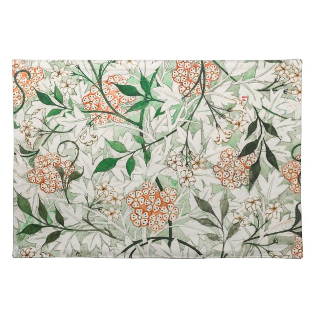 William Morris Jasmine Garden Flower Classic Cloth Placemat (Front)