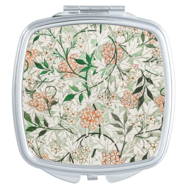 William Morris Jasmine Garden Flower Classic Compact Mirror (Front)