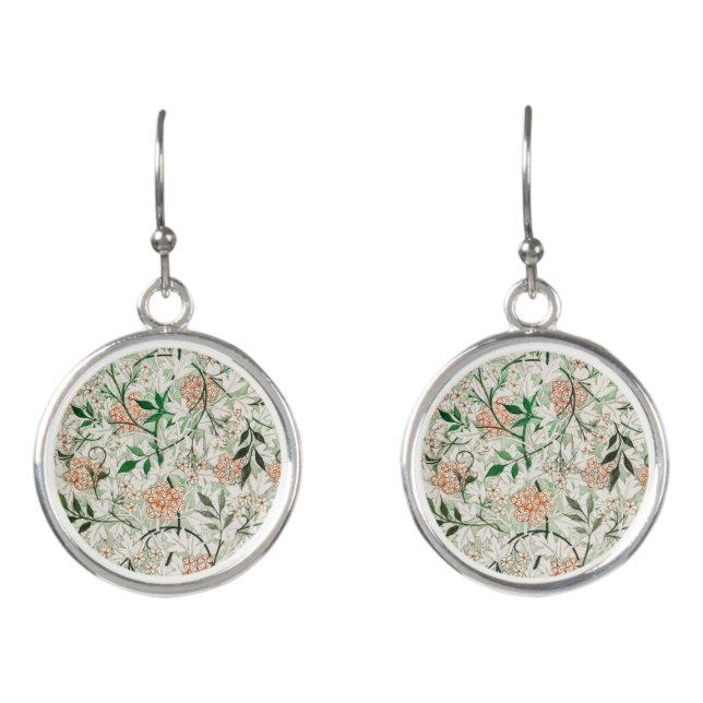 William Morris Jasmine Garden Flower Classic Earrings (Front)