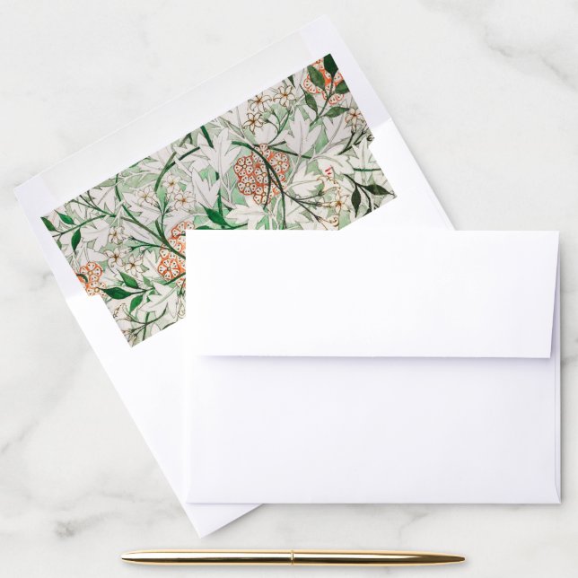 William Morris Jasmine Garden Flower Classic Envelope Liner (Desk)