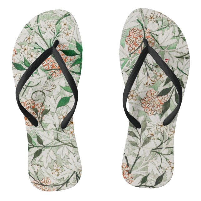 William Morris Jasmine Garden Flower Classic Flip Flops (Footbed)