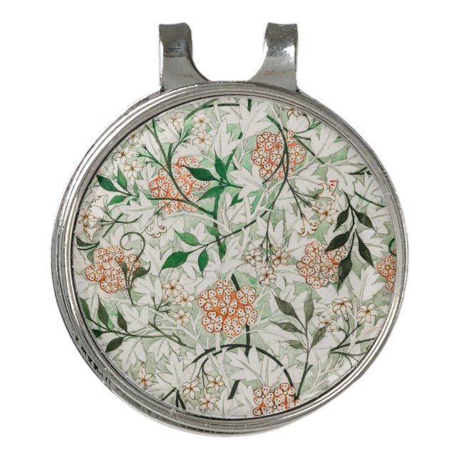 William Morris Jasmine Garden Flower Classic Golf Hat Clip (Front)