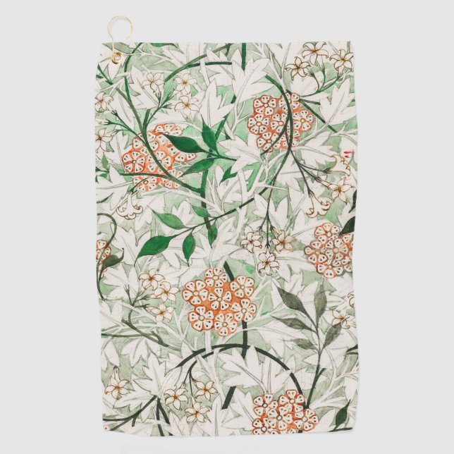 William Morris Jasmine Garden Flower Classic Golf Towel (Front)