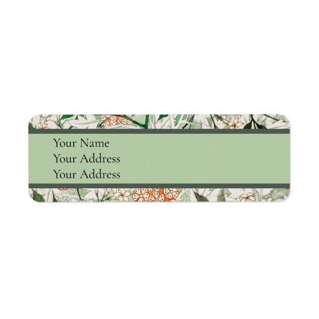William Morris Jasmine Garden Flower Classic Label (Front)