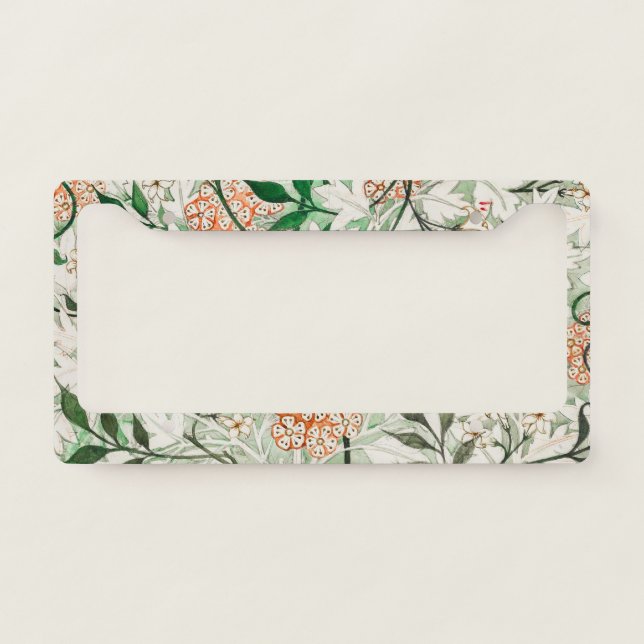 William Morris Jasmine Garden Flower Classic License Plate Frame (Front)
