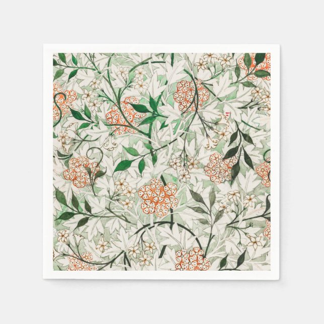 William Morris Jasmine Garden Flower Classic Napkins (Front)