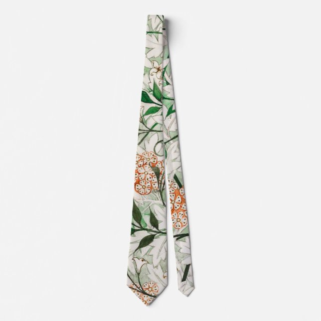 William Morris Jasmine Garden Flower Classic Neck Tie (Front)