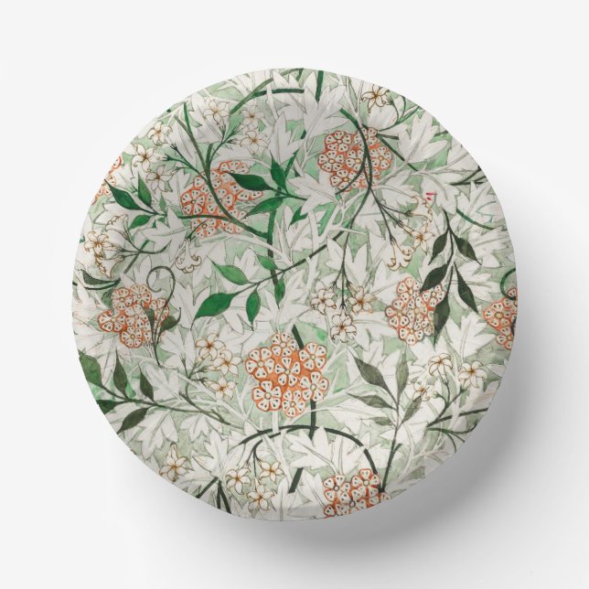 William Morris Jasmine Garden Flower Classic Paper Bowls (Front)