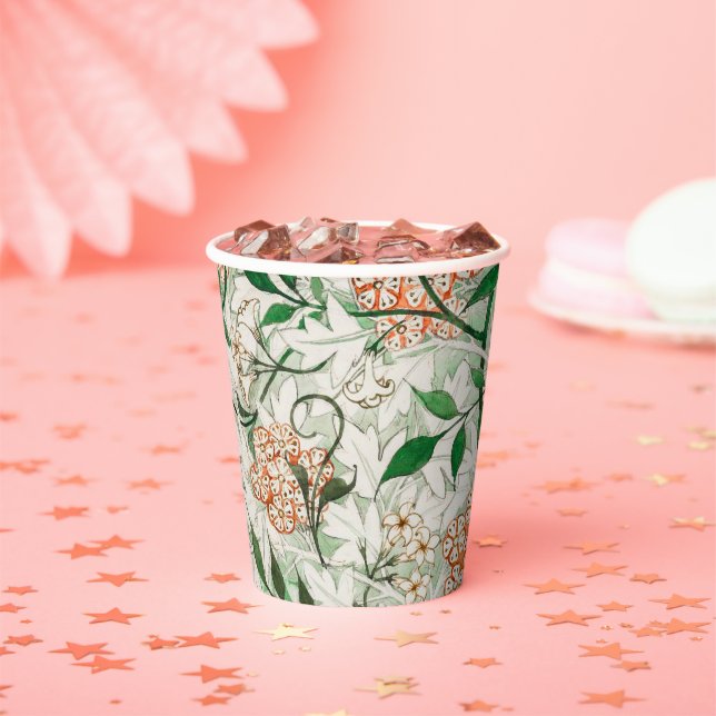 William Morris Jasmine Garden Flower Classic Paper Cups (Insitu)