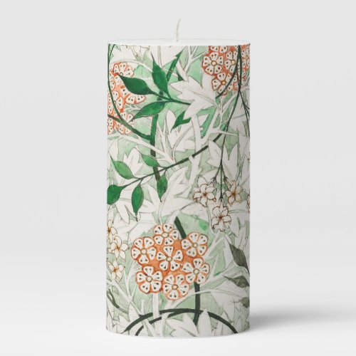 William Morris Jasmine Garden Flower Classic Pillar Candle