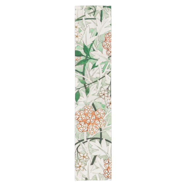 William Morris Jasmine Garden Flower Classic Short Table Runner (Front)