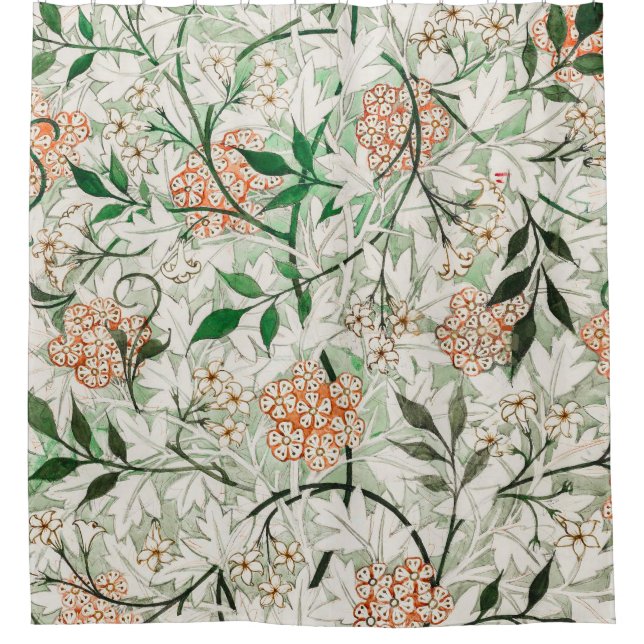 William Morris Jasmine Garden Flower Classic Shower Curtain (Front)