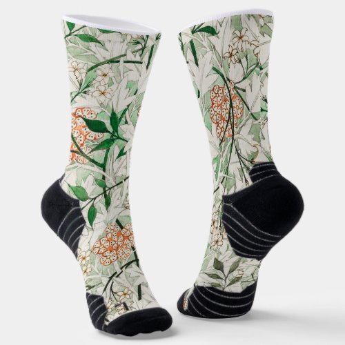William Morris Jasmine Garden Flower Classic Socks