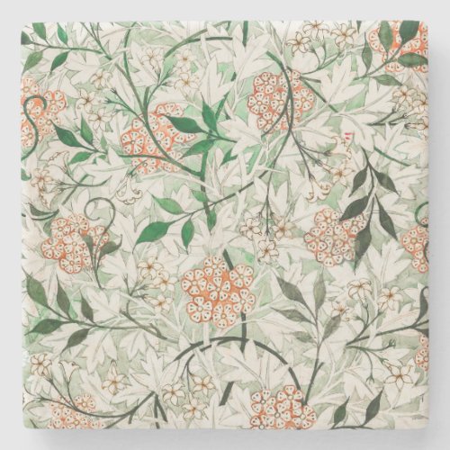 William Morris Jasmine Garden Flower Classic Stone Coaster