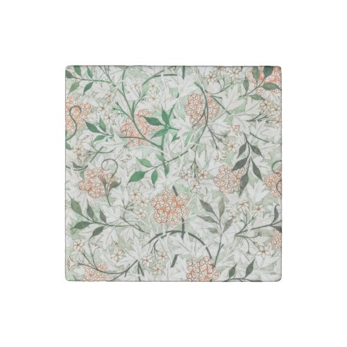 William Morris Jasmine Garden Flower Classic Stone Magnet