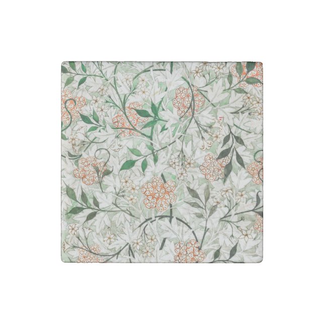 William Morris Jasmine Garden Flower Classic Stone Magnet (Front)
