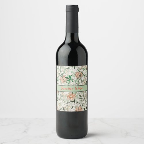 William Morris Jasmine Garden Flower Classic Wine Label