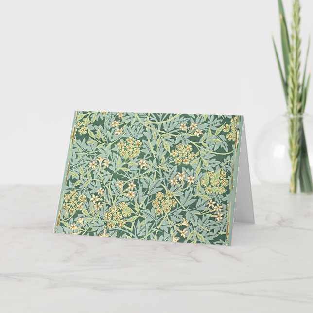 William Morris, Jasmine,  Letterpress Thank You Card (Front)
