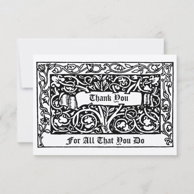 William Morris Kelmscott Thank You Card Template (Front)