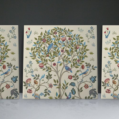 William Morris Kelmscott Tree Art Nouveau Birds Ceramic Tile