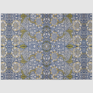 William Morris Kennet Blue White Floral Decoupage Tissue Paper