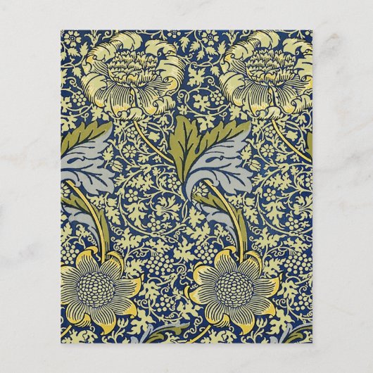 William Morris Kennet Floral Wallpaper Blue (Back)
