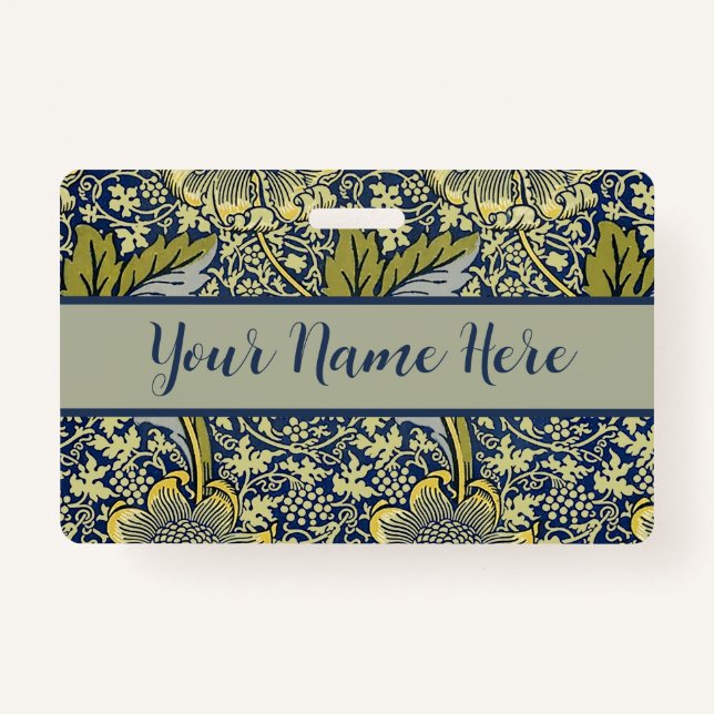 William Morris Kennet Floral Wallpaper Blue Badge (Front)